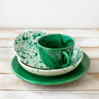 Ceramic Tableware Pack 4 Pieces Green Pints