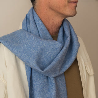 Bufanda de lana Azul Francia de Grazalema