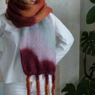 Boreal Mohair Scarf Shawl Pink Tones