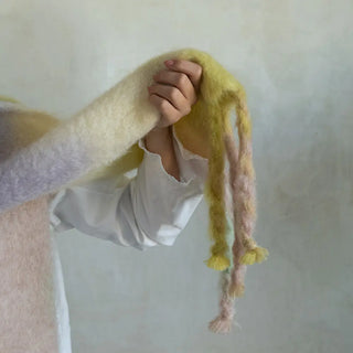 Boreal Mohair Scarf Shawl Pastel Colors