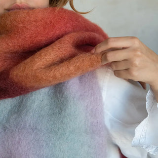 Boreal Mohair Scarf Shawl Pink Tones