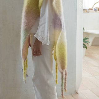Boreal Mohair Scarf Shawl Pastel Colors