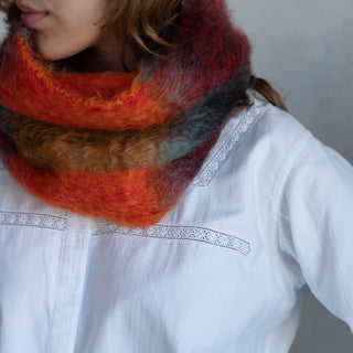 Orange and Red Mohair Collar