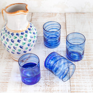 Kit 4 Vasos de Vidrio Mare Azul