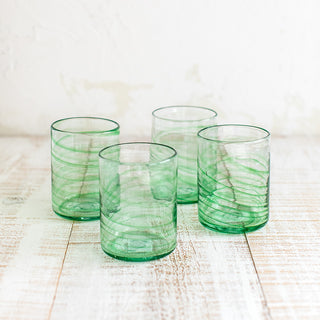 Kit 4 Mare Green Glass Cups