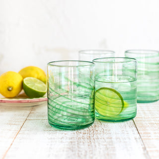 Kit 4 Mare Green Glass Cups