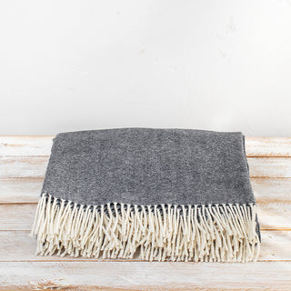 Merino Wool Dark Grey Blanket