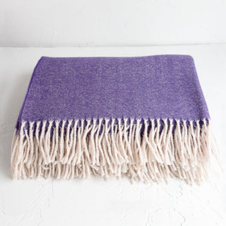 Manta de lana de merino violeta