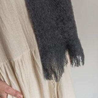 Bufanda Mohair Gris Oscuro