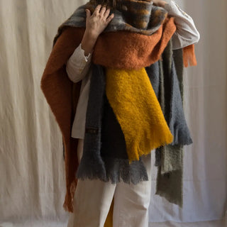 Mohair Burnt Orange Scarf 