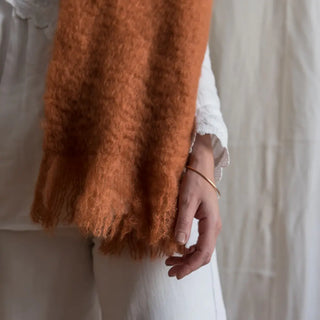 Mohair Burnt Orange Scarf 