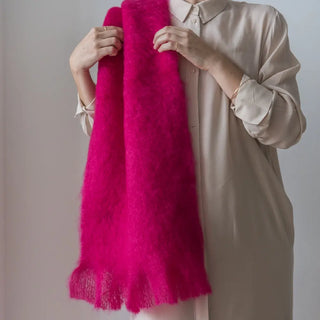 Bufanda Mohair Rosa Fucsia