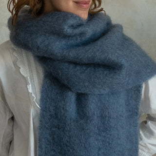 Blue Gray Mohair Scarf