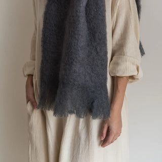 Mohair Dark Grey Scarf