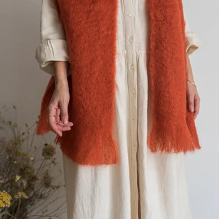 Mohair Orange Scarf