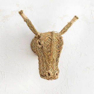 Cabeza de burro de esparto de tamaño grande, ideal para decorar una pared de tu casa,desde la cocina al cuarto de los niños. Real Fábrica.