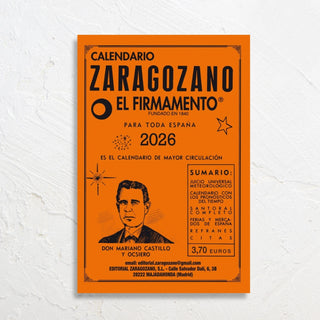 Portada calendario Zaragozano 2026. Real Fábrica.