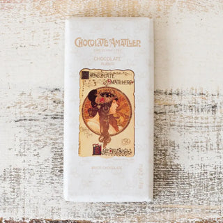 Foto de un chocolate blanco de Amatller. Real Fábrica.