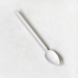 Cucharon de peltre blanco de mango largo para servir