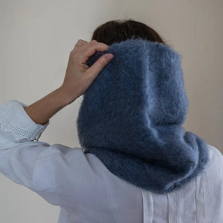 Mohair Light Gray Neck Warmer