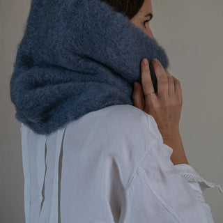 Mohair Light Gray Neck Warmer