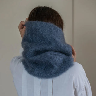 Mohair Light Gray Neck Warmer