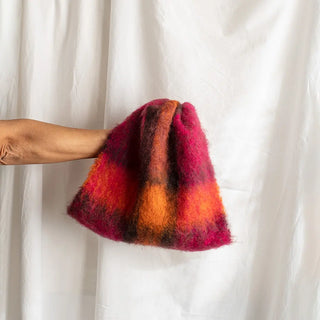 Mohair Tartan Bougainvillea and Orange Collar