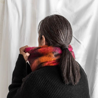 Mohair Tartan Bougainvillea and Orange Collar