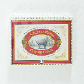 Libro Animalario Universal del Profesor Revillod. Portada dibujo animal fantástico. Real Fábrica.