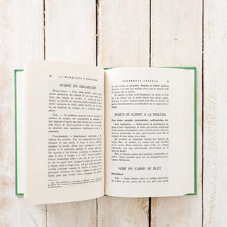 Libro Conservas Caseras de la Marquesa de Parabere. Página interior. Real Fábrica. 