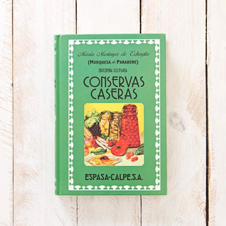 Libro Conservas Caseras de la Marquesa de Parabere. Portada dibujo conservas. Real Fábrica. 