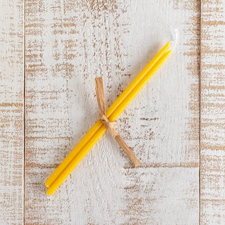 Foto cenital de pack de dos velas bengala. Real Fábrica.