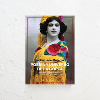 Libro sobre el universo de la copla en cuya  portada aparece una mujer con mantón de manila. Real Fábrica