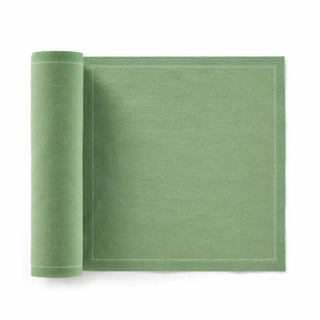 Rollo de servilletas de algodón precortadas de color verde eucalipto. Real Fábrica
