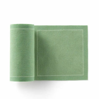 Rollo de servilletas de algodón precortadas verde eucalipto. Real Fábrica