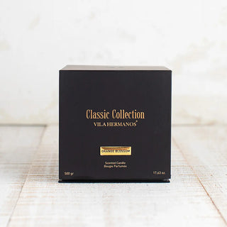 Caja negra de vela de Vila Hermanos Orange Blossom de 70 horas de duración. Real Fábrica