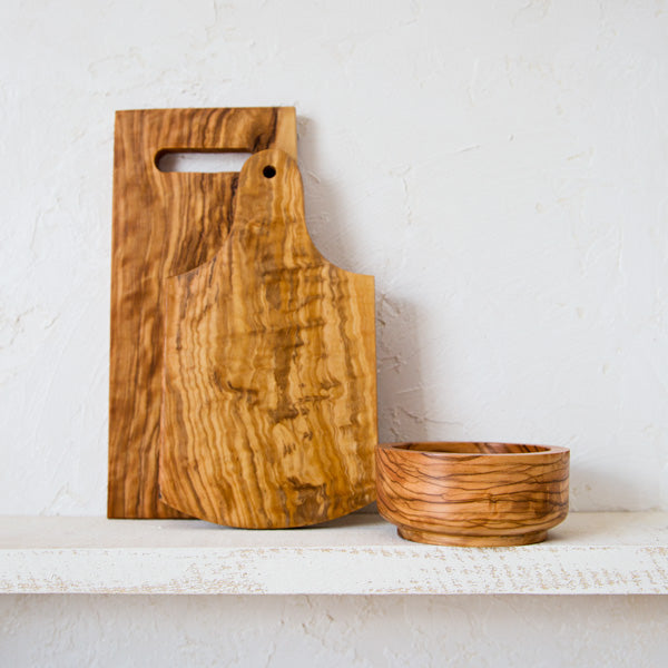Olive Wood Cutting Board with Handle