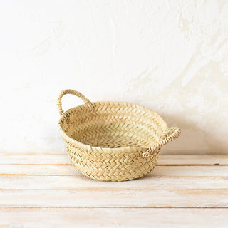 Small Palm Bread Basket with Handles