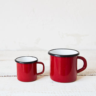 Red Enamelware Mug