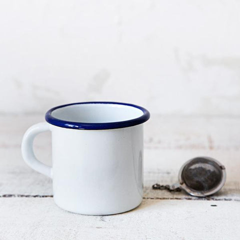Medium White Enamelware Mug