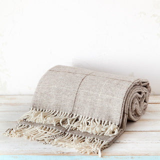 Maragata Wool Brown Striped Blanket