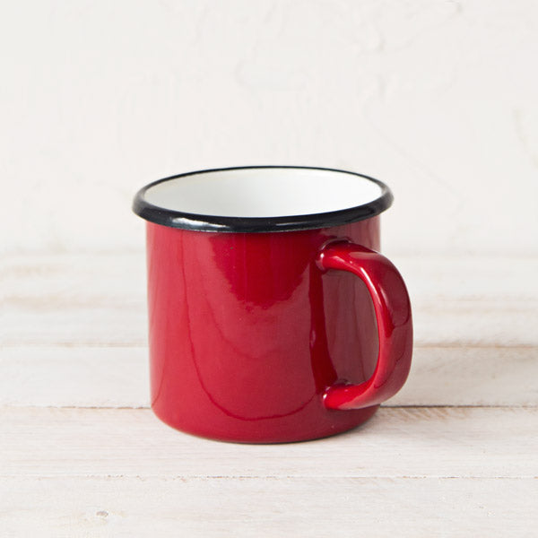 Large Red Enamelware Mug