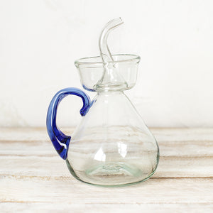 Round Oil Bottle- with Blue Handle 