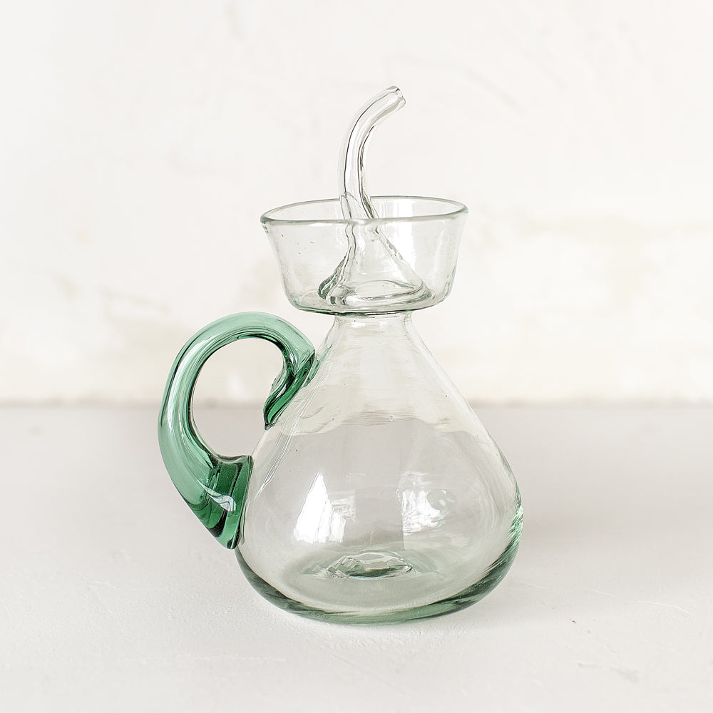 Spanish Olive Oil Dispenser with Green Handle