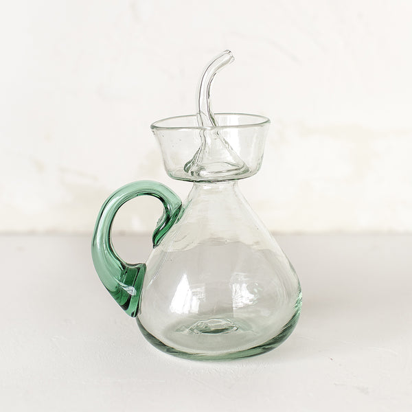 Spanish Olive Oil Dispenser with Green Handle
