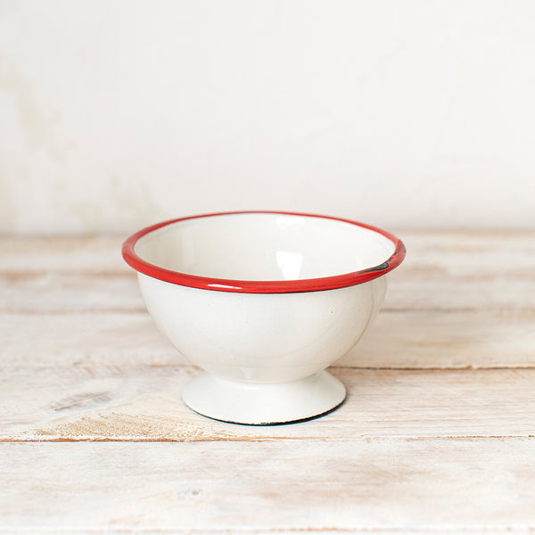 Bowl with Stand and Red Edge