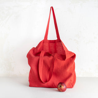 Large Linen Tote Bag- Poppy