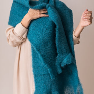 Mohair Turquoise Scarf