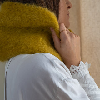 Yellow Mohair Collar