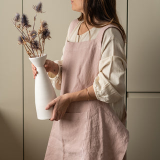 Pale Pink Heavy Weight Botanical Apron 